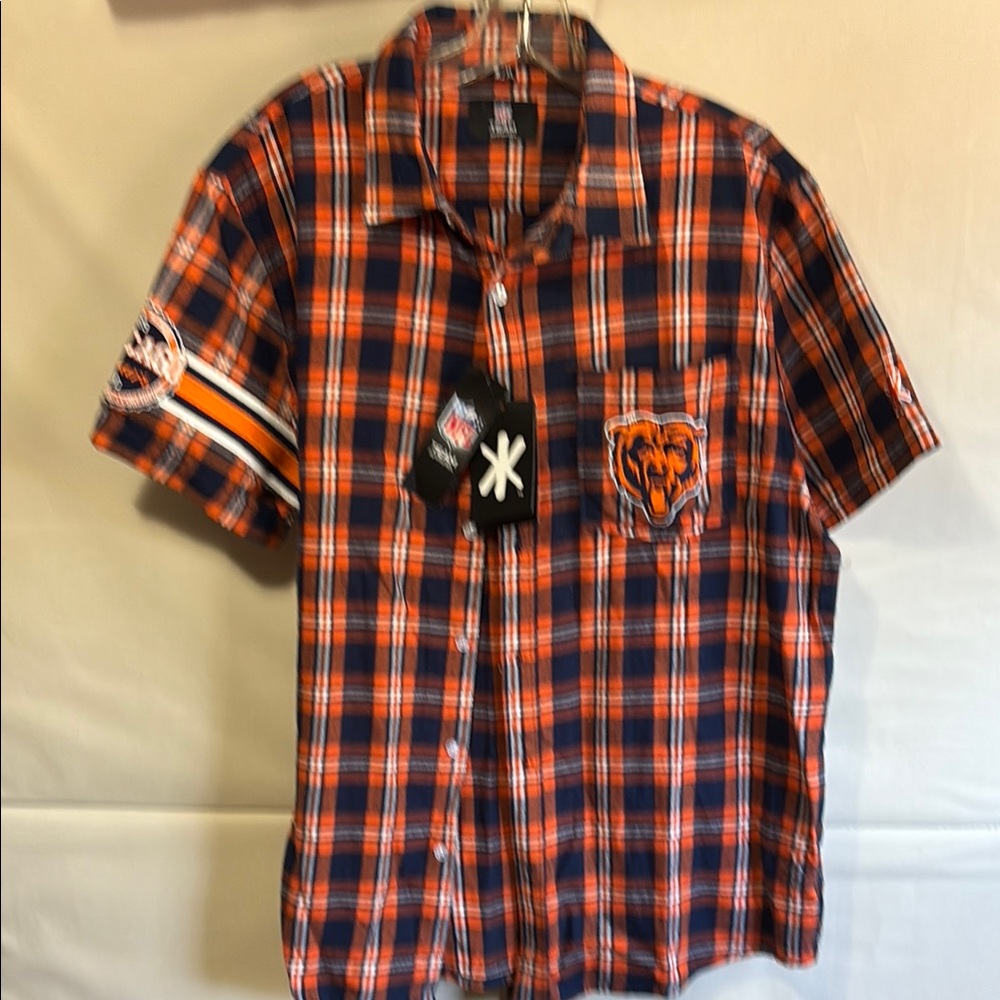 NFL Blue and Orange Casual Button Down Shirt